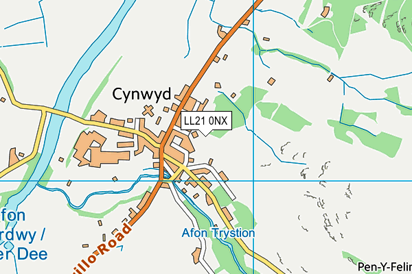 LL21 0NX map - OS VectorMap District (Ordnance Survey) LL21 0NX map - OS VectorMap District (Ordnance Survey)