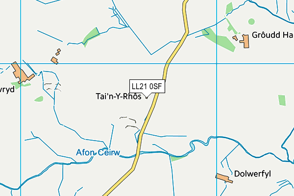 LL21 0SF map - OS VectorMap District (Ordnance Survey) LL21 0SF map - OS VectorMap District (Ordnance Survey)
