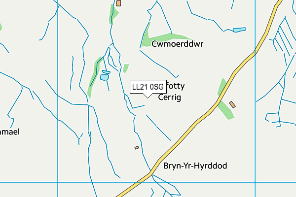 LL21 0SG map - OS VectorMap District (Ordnance Survey) LL21 0SG map - OS VectorMap District (Ordnance Survey)