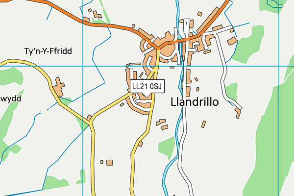 LL21 0SJ map - OS VectorMap District (Ordnance Survey) LL21 0SJ map - OS VectorMap District (Ordnance Survey)
