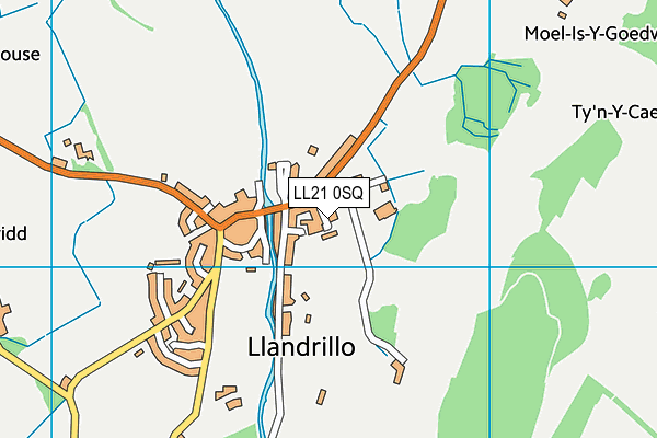 LL21 0SQ map - OS VectorMap District (Ordnance Survey) LL21 0SQ map - OS VectorMap District (Ordnance Survey)