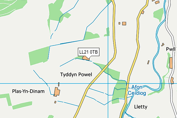 LL21 0TB map - OS VectorMap District (Ordnance Survey) LL21 0TB map - OS VectorMap District (Ordnance Survey)
