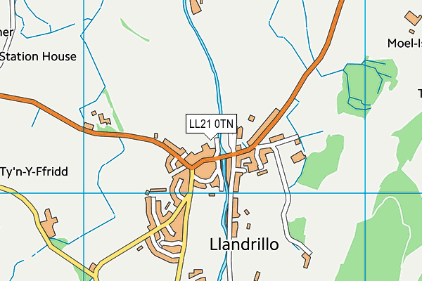 LL21 0TN map - OS VectorMap District (Ordnance Survey) LL21 0TN map - OS VectorMap District (Ordnance Survey)