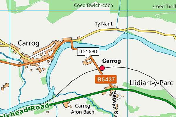 LL21 9BD map - OS VectorMap District (Ordnance Survey) LL21 9BD map - OS VectorMap District (Ordnance Survey)