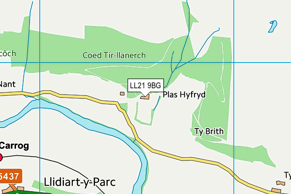 LL21 9BG map - OS VectorMap District (Ordnance Survey) LL21 9BG map - OS VectorMap District (Ordnance Survey)