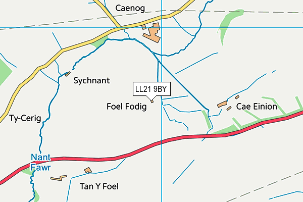 LL21 9BY map - OS VectorMap District (Ordnance Survey) LL21 9BY map - OS VectorMap District (Ordnance Survey)