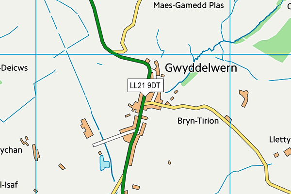 LL21 9DT map - OS VectorMap District (Ordnance Survey) LL21 9DT map - OS VectorMap District (Ordnance Survey)