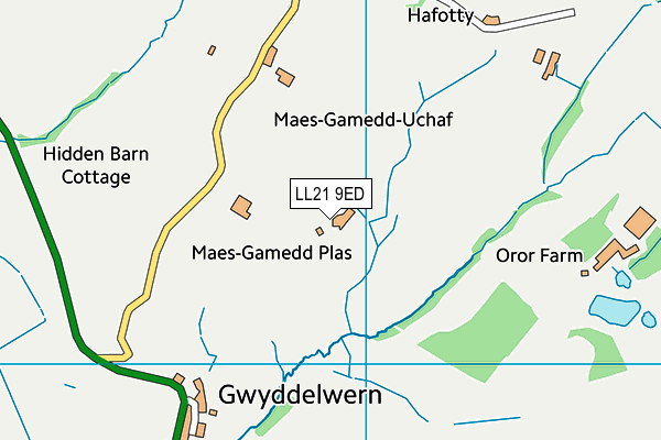 LL21 9ED map - OS VectorMap District (Ordnance Survey) LL21 9ED map - OS VectorMap District (Ordnance Survey)