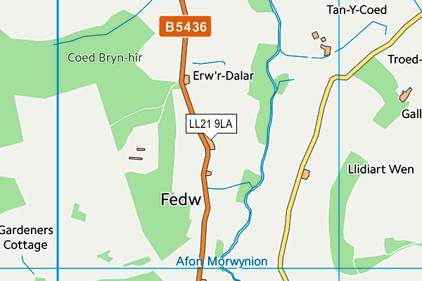 LL21 9LA map - OS VectorMap District (Ordnance Survey) LL21 9LA map - OS VectorMap District (Ordnance Survey)