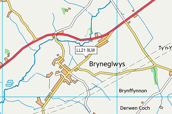 LL21 9LW map - OS VectorMap District (Ordnance Survey) LL21 9LW map - OS VectorMap District (Ordnance Survey)