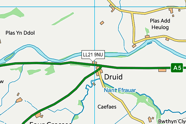 LL21 9NU map - OS VectorMap District (Ordnance Survey) LL21 9NU map - OS VectorMap District (Ordnance Survey)