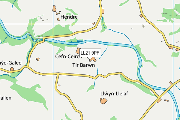 LL21 9PF map - OS VectorMap District (Ordnance Survey) LL21 9PF map - OS VectorMap District (Ordnance Survey)