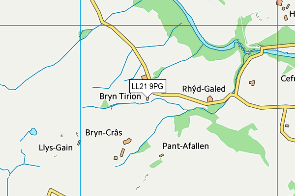 LL21 9PG map - OS VectorMap District (Ordnance Survey) LL21 9PG map - OS VectorMap District (Ordnance Survey)