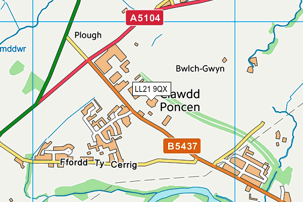 LL21 9QX map - OS VectorMap District (Ordnance Survey) LL21 9QX map - OS VectorMap District (Ordnance Survey)