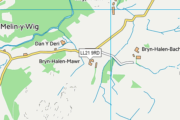 LL21 9RD map - OS VectorMap District (Ordnance Survey) LL21 9RD map - OS VectorMap District (Ordnance Survey)