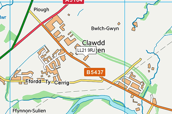 LL21 9RJ map - OS VectorMap District (Ordnance Survey) LL21 9RJ map - OS VectorMap District (Ordnance Survey)