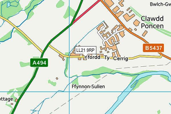 LL21 9RP map - OS VectorMap District (Ordnance Survey) LL21 9RP map - OS VectorMap District (Ordnance Survey)