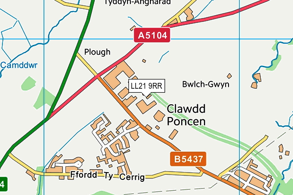 LL21 9RR map - OS VectorMap District (Ordnance Survey) LL21 9RR map - OS VectorMap District (Ordnance Survey)