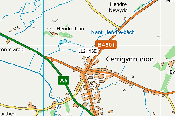 LL21 9SE map - OS VectorMap District (Ordnance Survey) LL21 9SE map - OS VectorMap District (Ordnance Survey)