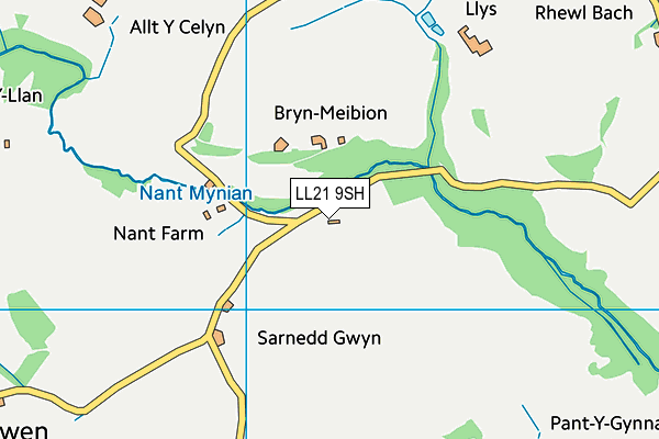 LL21 9SH map - OS VectorMap District (Ordnance Survey) LL21 9SH map - OS VectorMap District (Ordnance Survey)