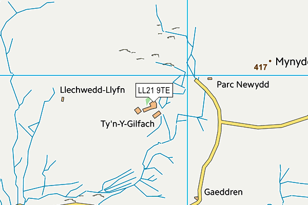 LL21 9TE map - OS VectorMap District (Ordnance Survey) LL21 9TE map - OS VectorMap District (Ordnance Survey)