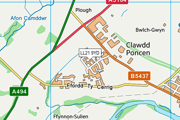 LL21 9YD map - OS VectorMap District (Ordnance Survey) LL21 9YD map - OS VectorMap District (Ordnance Survey)