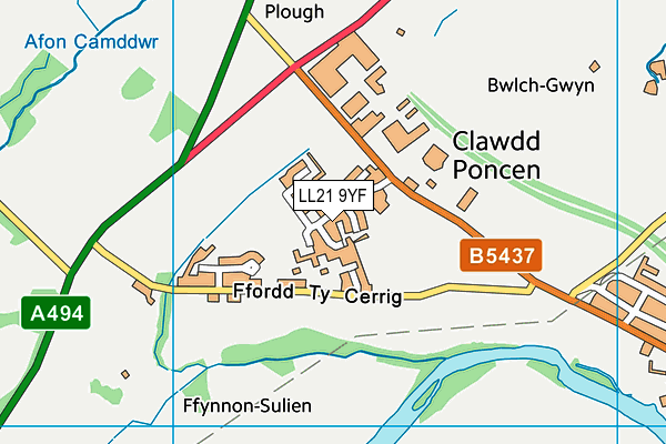 LL21 9YF map - OS VectorMap District (Ordnance Survey) LL21 9YF map - OS VectorMap District (Ordnance Survey)