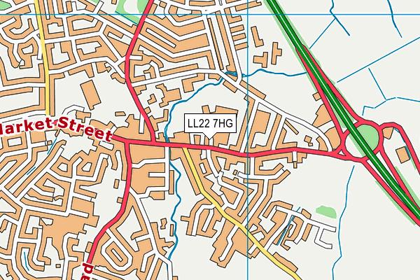LL22 7HG map - OS VectorMap District (Ordnance Survey) LL22 7HG map - OS VectorMap District (Ordnance Survey)