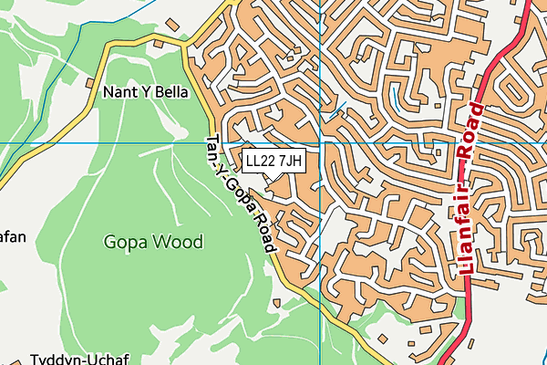 LL22 7JH map - OS VectorMap District (Ordnance Survey) LL22 7JH map - OS VectorMap District (Ordnance Survey)