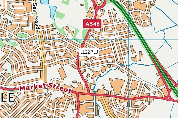 LL22 7LJ map - OS VectorMap District (Ordnance Survey)