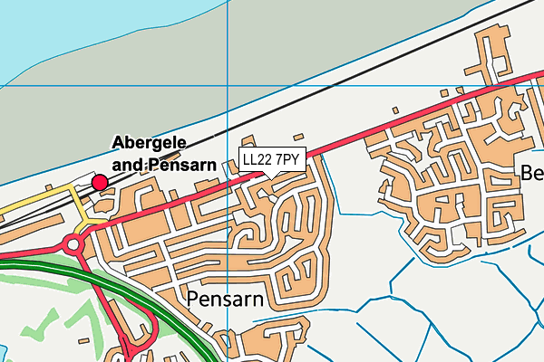 LL22 7PY map - OS VectorMap District (Ordnance Survey) LL22 7PY map - OS VectorMap District (Ordnance Survey)