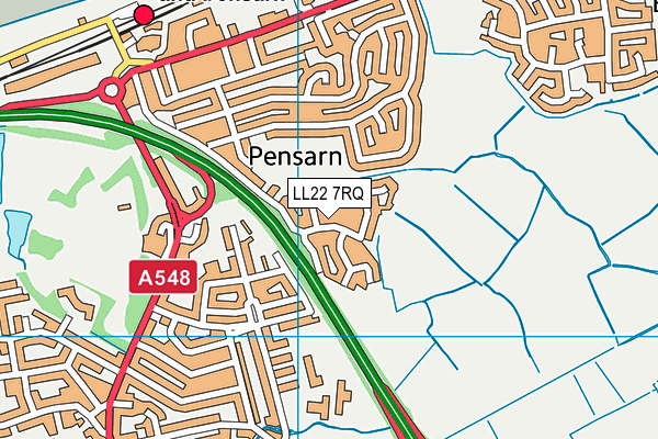 LL22 7RQ map - OS VectorMap District (Ordnance Survey) LL22 7RQ map - OS VectorMap District (Ordnance Survey)