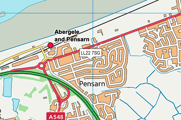 LL22 7SG map - OS VectorMap District (Ordnance Survey) LL22 7SG map - OS VectorMap District (Ordnance Survey)