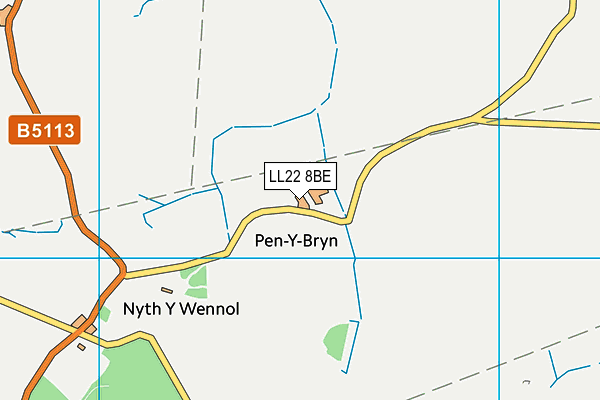 LL22 8BE map - OS VectorMap District (Ordnance Survey) LL22 8BE map - OS VectorMap District (Ordnance Survey)