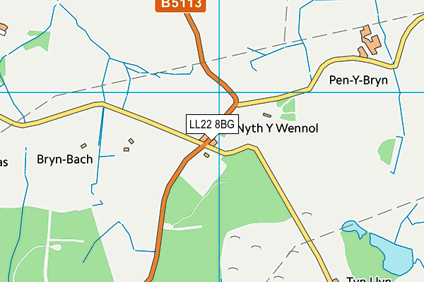LL22 8BG map - OS VectorMap District (Ordnance Survey) LL22 8BG map - OS VectorMap District (Ordnance Survey)