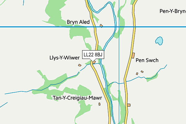 LL22 8BJ map - OS VectorMap District (Ordnance Survey) LL22 8BJ map - OS VectorMap District (Ordnance Survey)