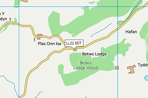 LL22 8DT map - OS VectorMap District (Ordnance Survey)