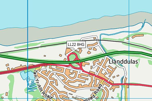 LL22 8HG map - OS VectorMap District (Ordnance Survey) LL22 8HG map - OS VectorMap District (Ordnance Survey)