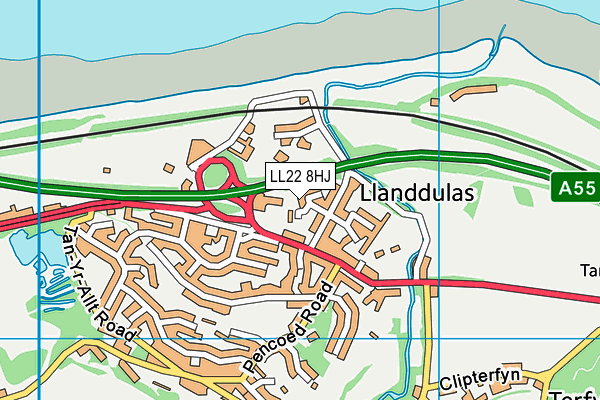 LL22 8HJ map - OS VectorMap District (Ordnance Survey) LL22 8HJ map - OS VectorMap District (Ordnance Survey)