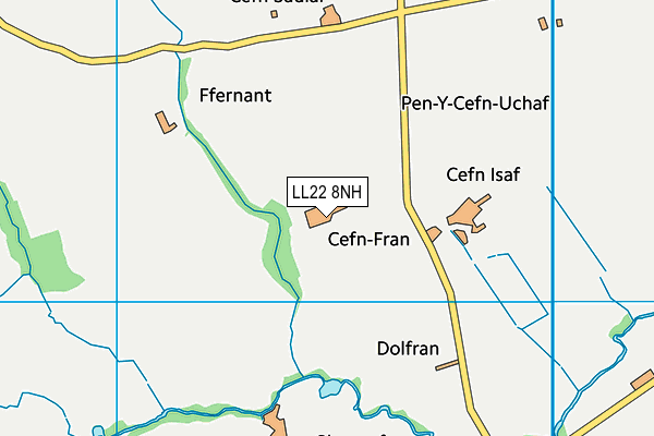 LL22 8NH map - OS VectorMap District (Ordnance Survey) LL22 8NH map - OS VectorMap District (Ordnance Survey)