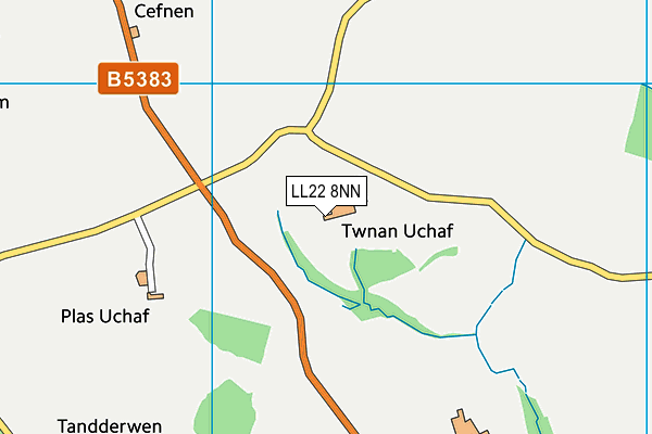 LL22 8NN map - OS VectorMap District (Ordnance Survey) LL22 8NN map - OS VectorMap District (Ordnance Survey)