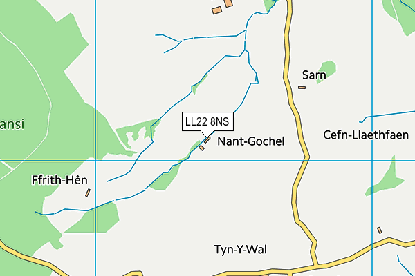 LL22 8NS map - OS VectorMap District (Ordnance Survey) LL22 8NS map - OS VectorMap District (Ordnance Survey)