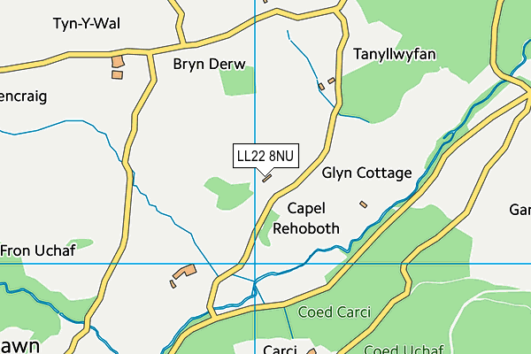 LL22 8NU map - OS VectorMap District (Ordnance Survey) LL22 8NU map - OS VectorMap District (Ordnance Survey)