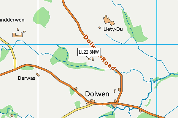 LL22 8NW map - OS VectorMap District (Ordnance Survey) LL22 8NW map - OS VectorMap District (Ordnance Survey)