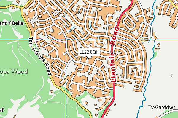 LL22 8QH map - OS VectorMap District (Ordnance Survey) LL22 8QH map - OS VectorMap District (Ordnance Survey)