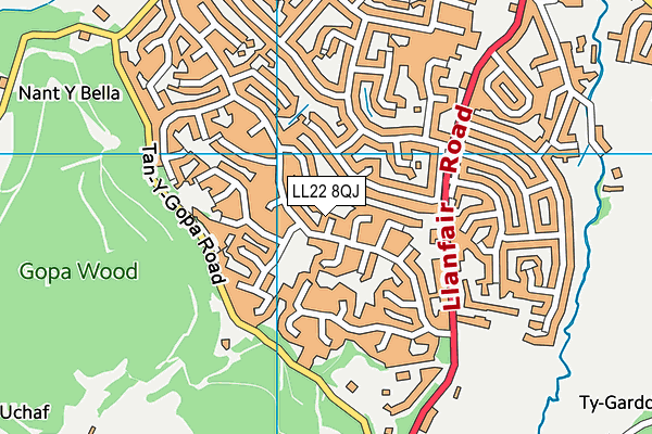 LL22 8QJ map - OS VectorMap District (Ordnance Survey) LL22 8QJ map - OS VectorMap District (Ordnance Survey)