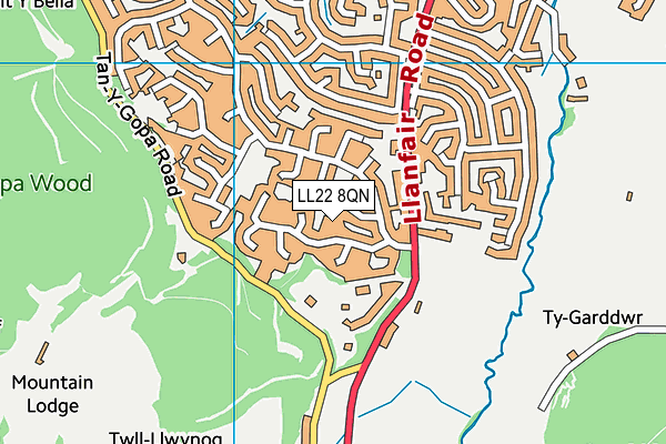 LL22 8QN map - OS VectorMap District (Ordnance Survey) LL22 8QN map - OS VectorMap District (Ordnance Survey)