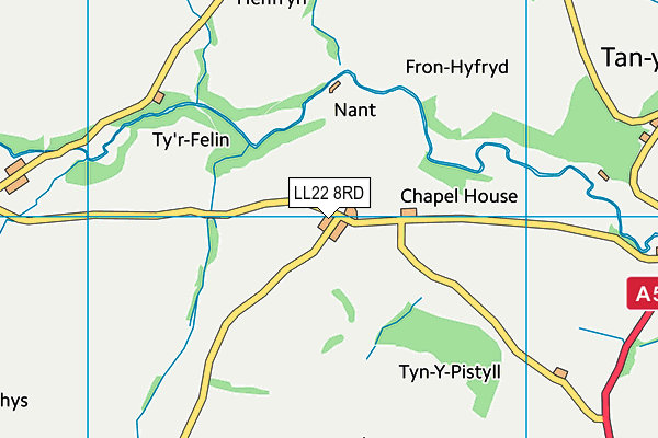 LL22 8RD map - OS VectorMap District (Ordnance Survey) LL22 8RD map - OS VectorMap District (Ordnance Survey)