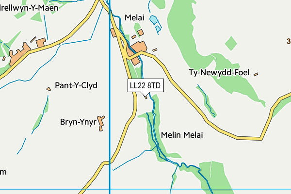 LL22 8TD map - OS VectorMap District (Ordnance Survey) LL22 8TD map - OS VectorMap District (Ordnance Survey)