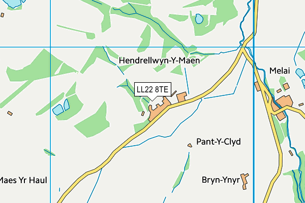 LL22 8TE map - OS VectorMap District (Ordnance Survey) LL22 8TE map - OS VectorMap District (Ordnance Survey)